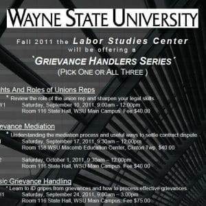 Grievance Workshops at Wayne State