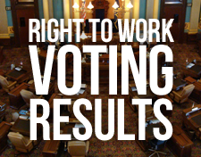 Voting results for Michigan's Right to Work bill