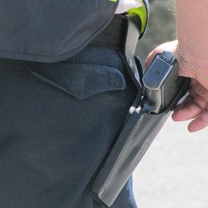 Police Gun - closeup shot of firearm