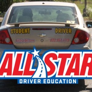 Student Driver in test car