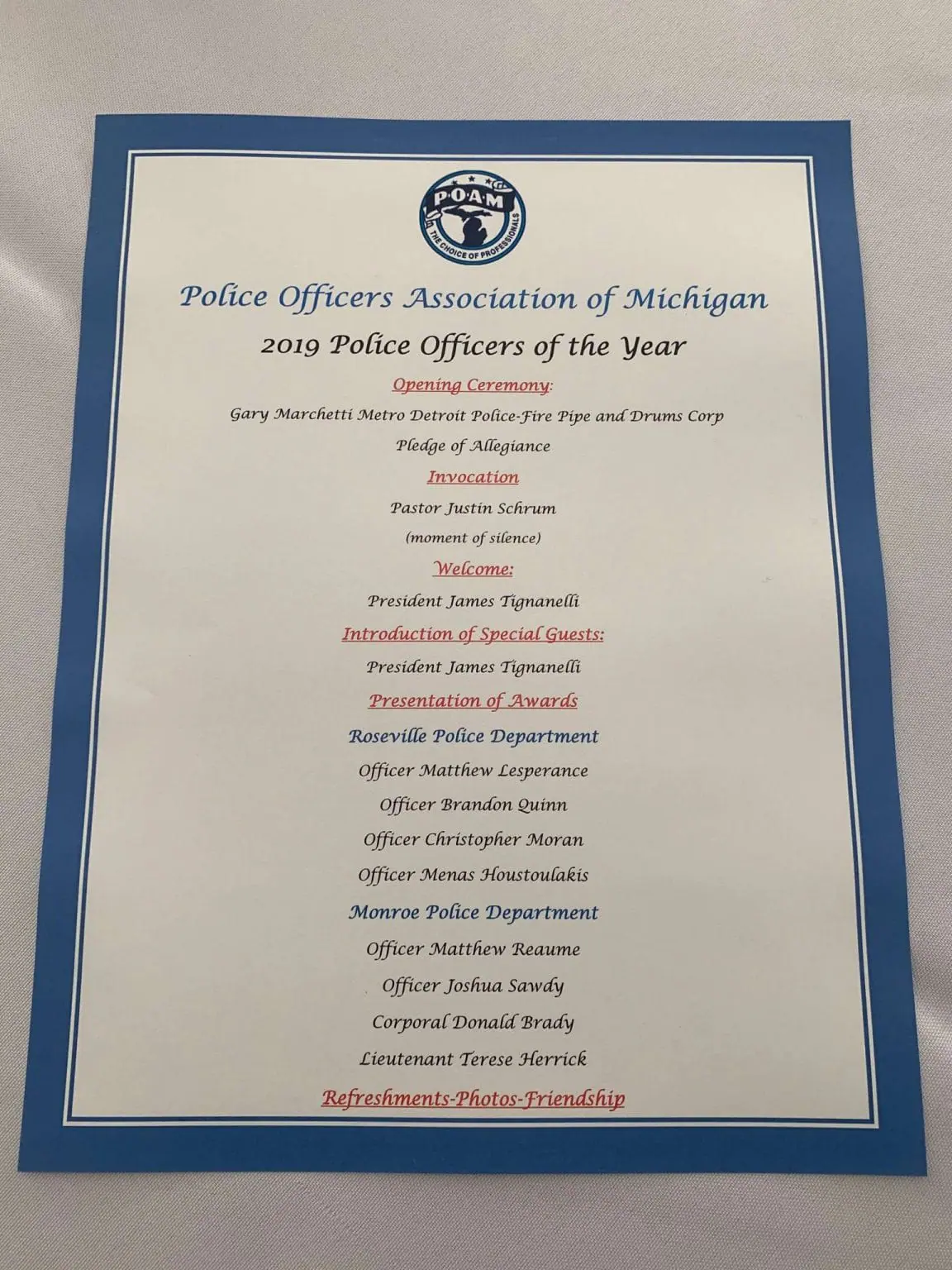 2020 Police Officer of the Year Awards