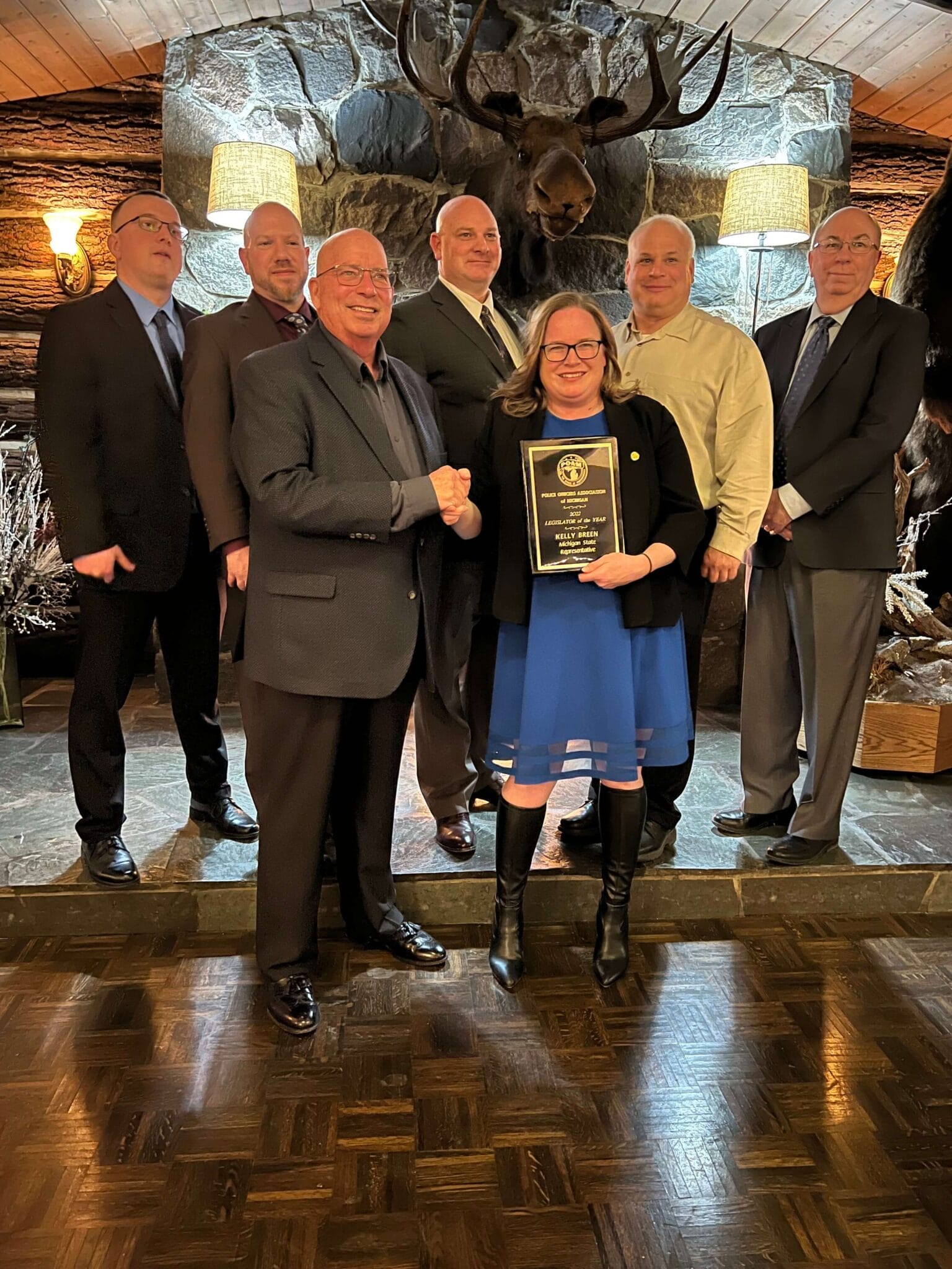 Michigan State Representative Kelly Breen presented with the 2022 Legislator of the Year Award from POAM