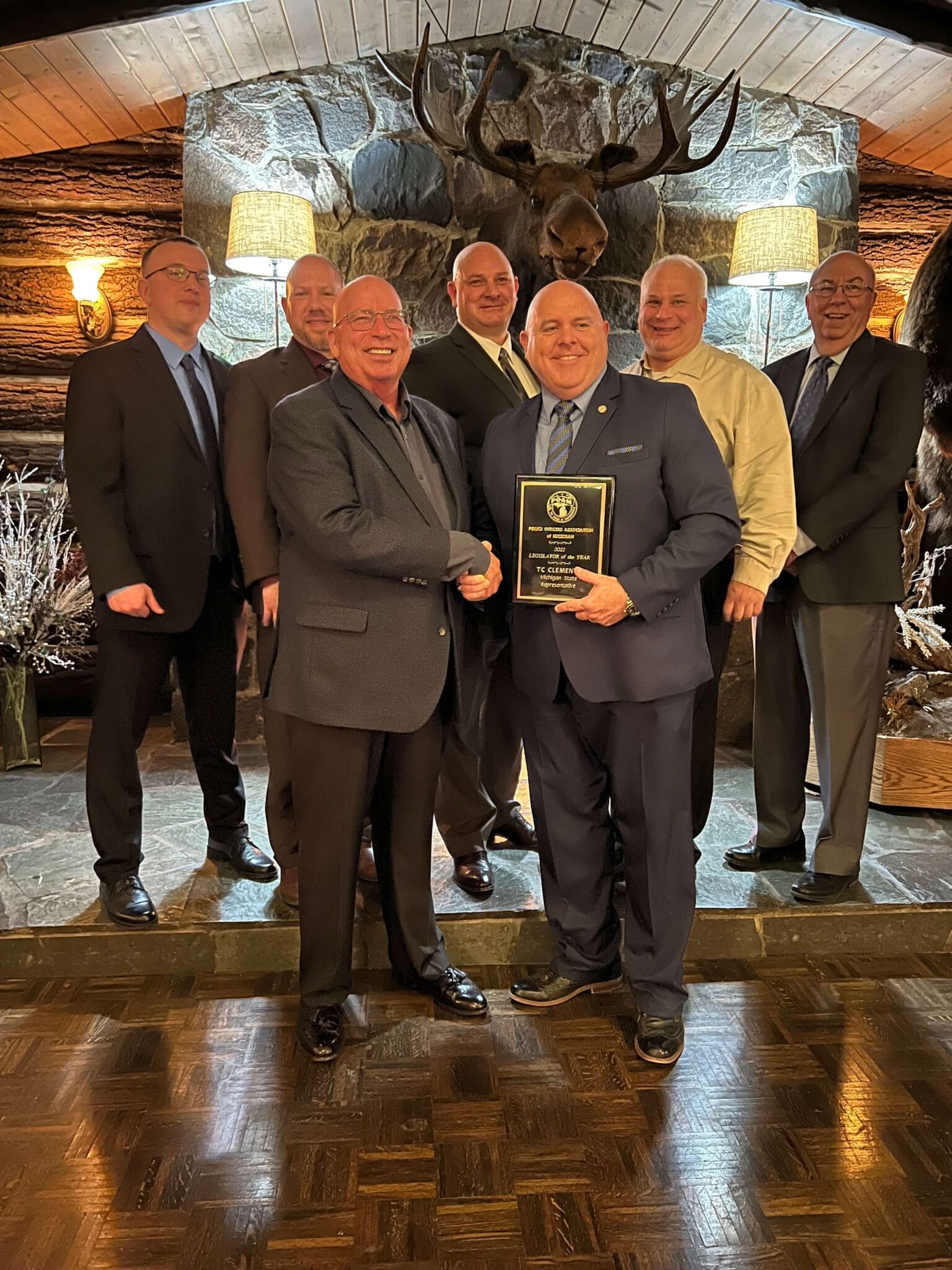 Michigan State Representative T.C. Clements presented with the 2022 Legislator of the Year Award from POAM