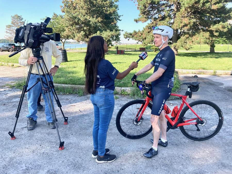 MLC Tim Ward interviewing about his cycling trip throughout Michigan