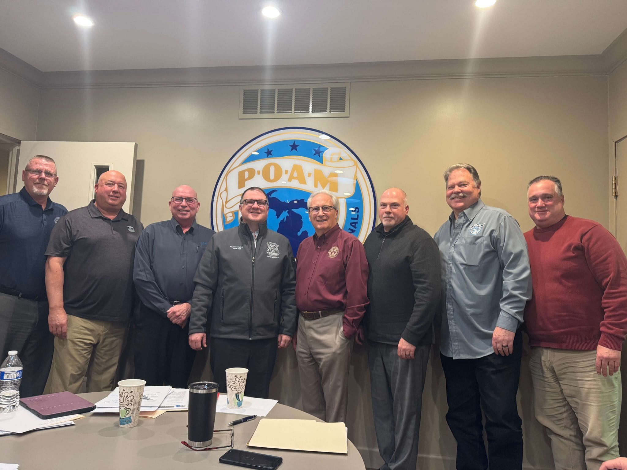 POAM Executive Board meets with Michigan Speaker of the House Matt Hall, Kalamazoo.
