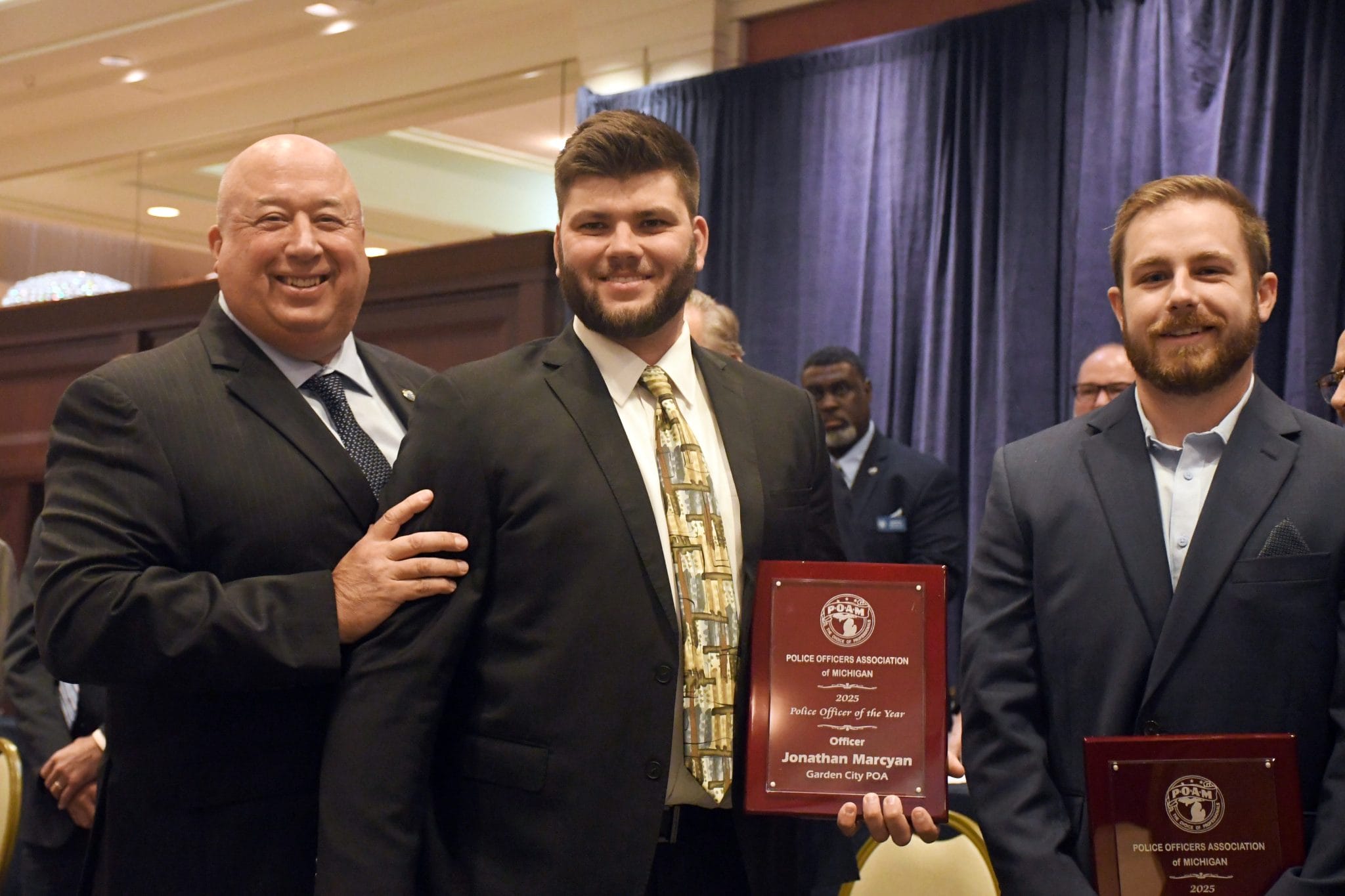 Garden City Police Officers Association | Officers Jonathan Marcyan and Gregory Goodbred receiving the 2025 Police Officer of the Year Awards