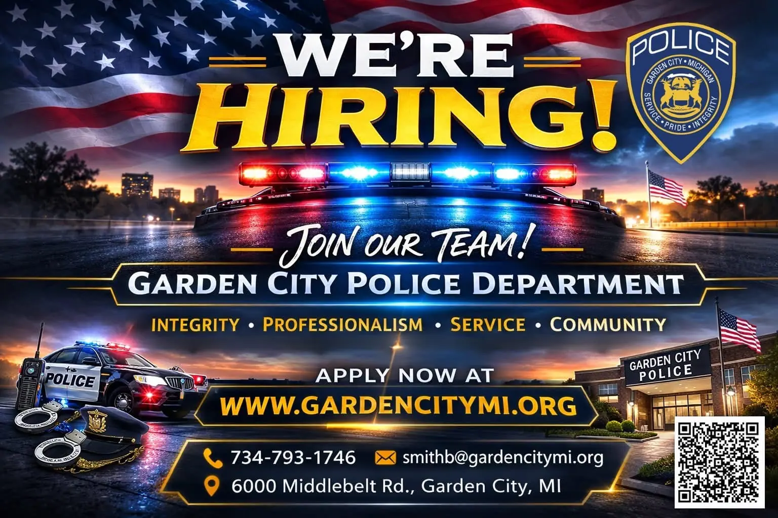 Garden City Police Department hiring flyer