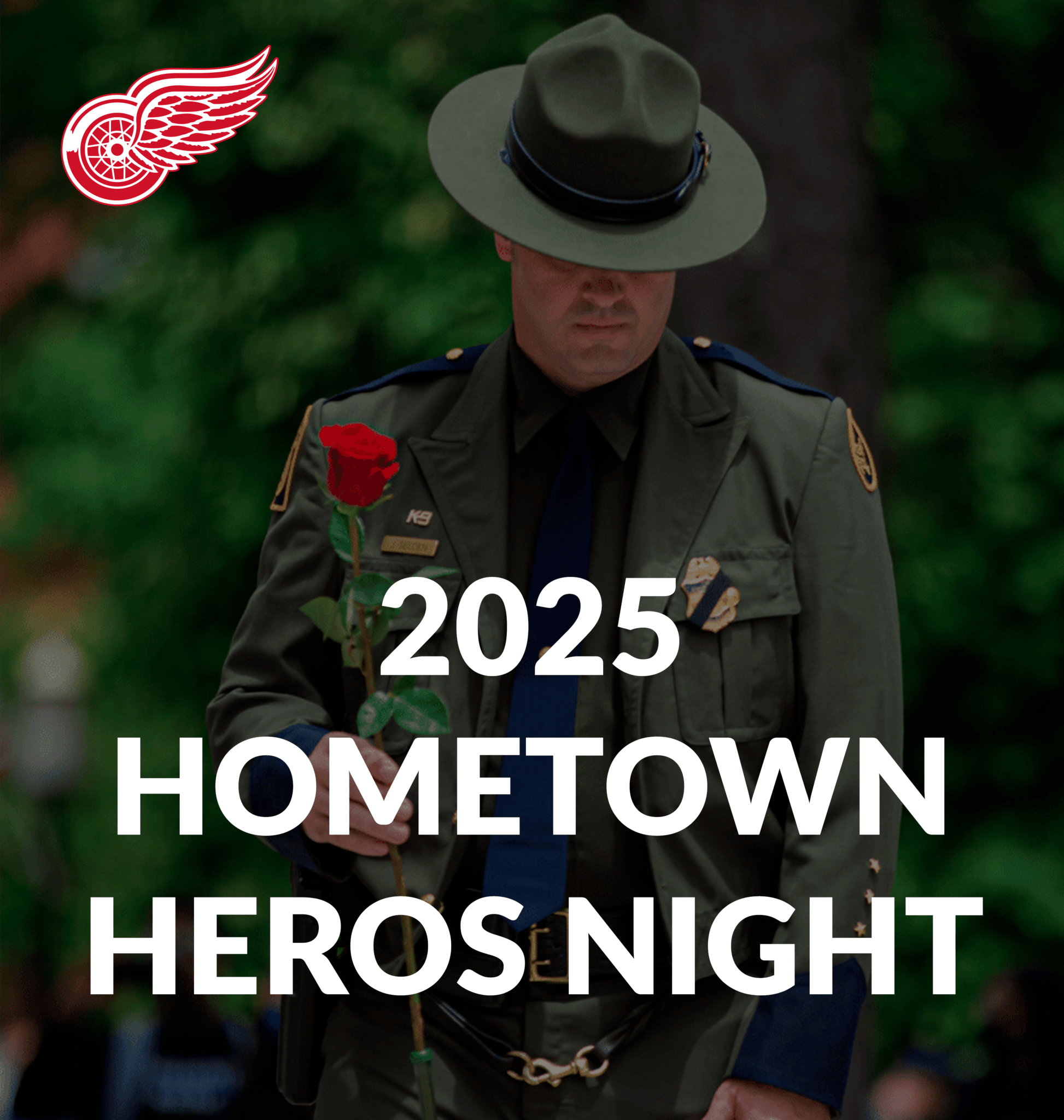Red Wings logo and Soldier with Rose