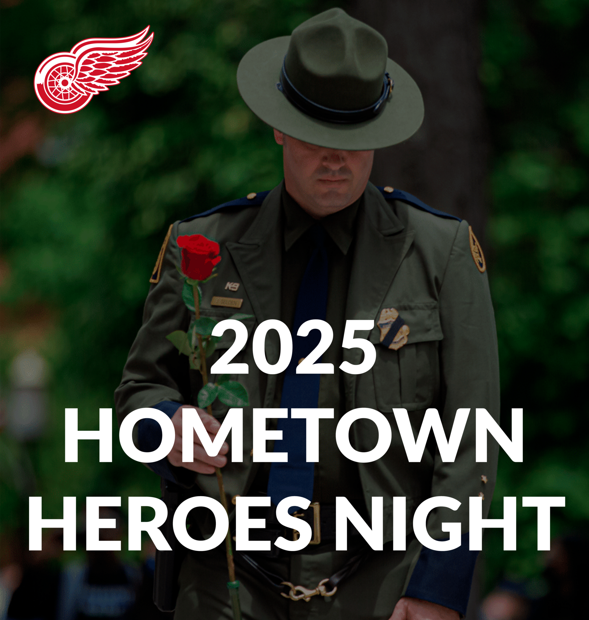 Red Wings logo and Soldier with Rose