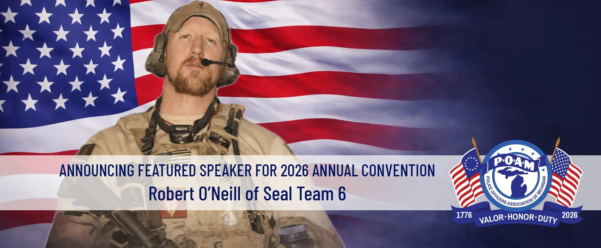 Robert O'Neill keynote speaker banner for the 2026 Annual Convention in Grand Rapids, Michigan